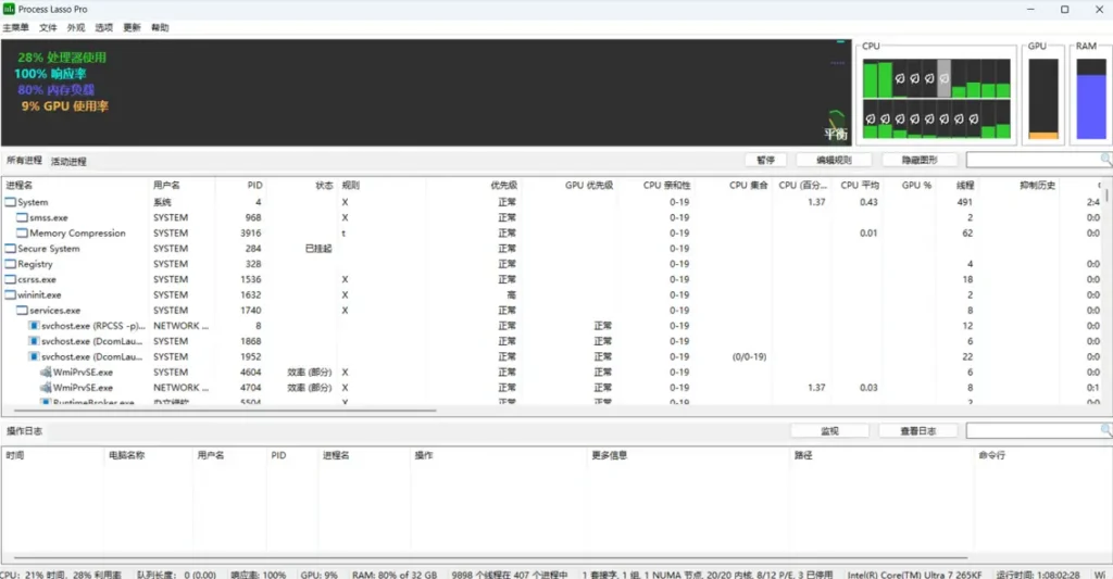 Process Lasso Pro v18.2.3.42 多语便携版 – 进程优化工具